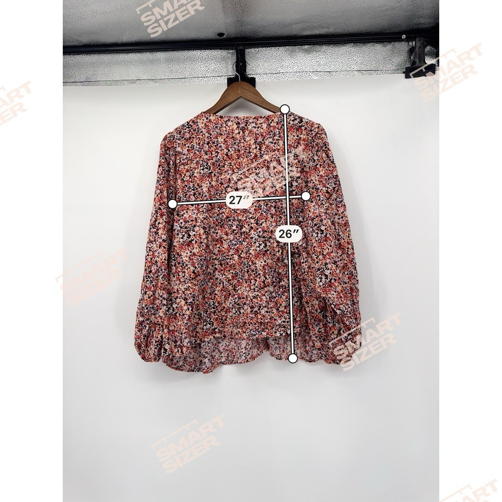 Old Navy Size 3X Ditsy Floral V-Neck Top Long Sleeve Smocked Cottagecore‎ - Picture 3 of 9